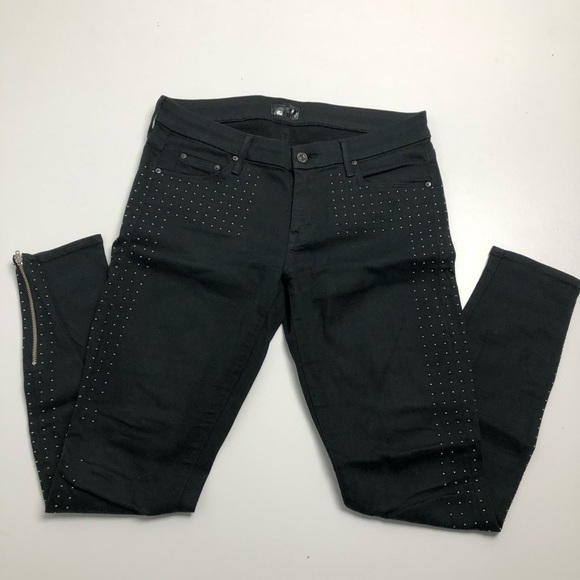 Mother The Ankle Looker Stud Jeans Jegging - Picture 1 of 6